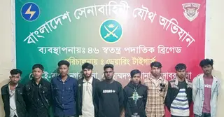 ক্যান্সার গলিতে সেনাবাহিনীর অভিযান; অস্ত্রসহ ৯ কিশোর গ্যাং সদস্য আটক